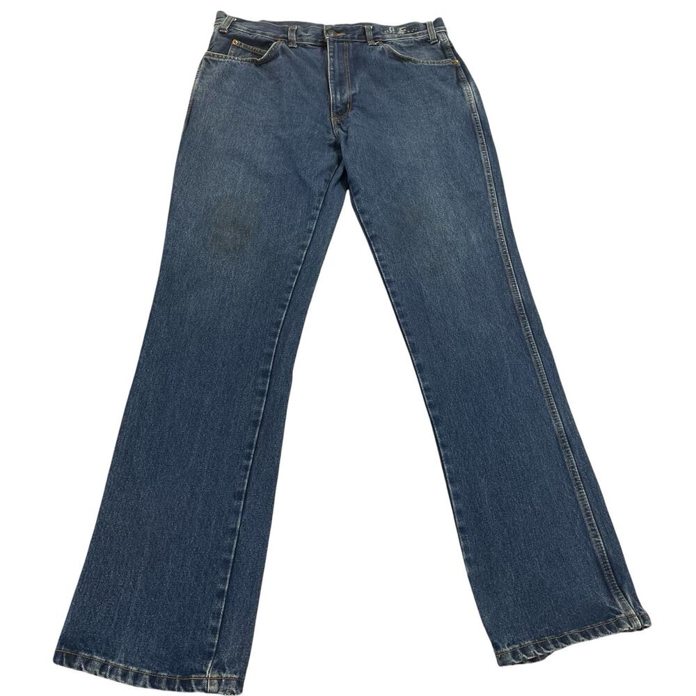 Cintas Work Blue Jeans Men's Fit 34x35 (36x36 Tag) Heavy Duty Cotton Relaxed Fit
